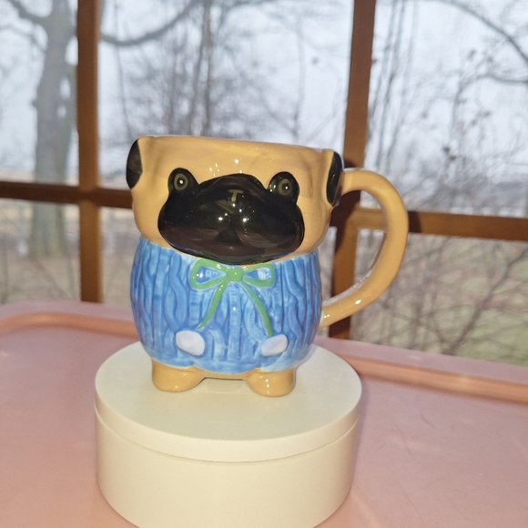 Anthropologie Stonewear Pug Mug NIB - Picture 2 of 4